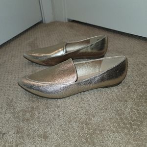 Women's Gold Loafers